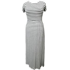 Cremieux Soft Stretch Maxi Dress in a Striped Knit Shortsleeve